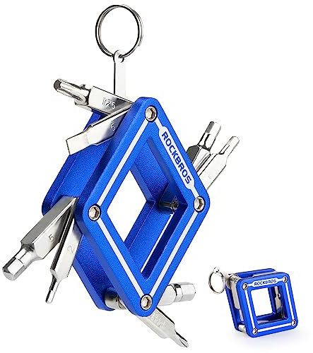 ROCKBROS Fahrrad 8 in 1 Reparatur-Werkzeug-Set, Multifunktionswerkzeug Unterwegs Faltbares Reparaturset Fahrradzubehör für Rennrad Mountainbike