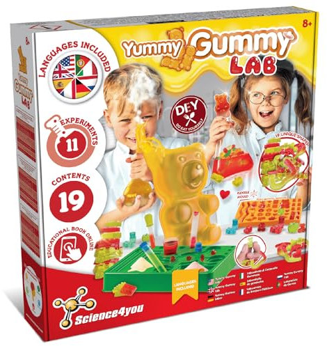 Science4you Laboratorio di Caramelle Gommose– Kit per la Confezione di Caramelle per Creare Dolci in 19 Forme Diverse, Comprese Quelle dell'Orso Gigante, Regalo per Bambini di 7 8 9 10 11+ Anni