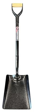 Spear & Jackson 2002WORK Workhorse No.2 Square Mouth Tubular Steel Shovel, Black