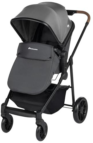 Bebeconfort Haze Trio, Kinderwagen 3-in-1 Komplettset, 0–4 Jahre, max. 22 kg, 2-in-1-Sitzeinheit, wendbarer und leichter Baby-Kinderwagen, i-Size-Babyschale, kompakt zusammenklappbar, Tinted Stone