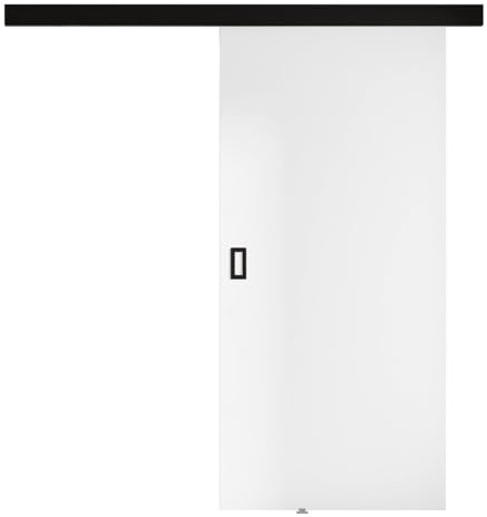 Mirjan24 Système de porte coulissante Fulmar avec fermeture automatique pour portes intérieures - Kit complet pour portes coulissantes avec cloisons (blanc, modèle 70)