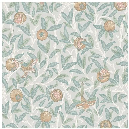 William Morris at Home Bird & Pomegranate Duck Egg Wallpaper | Paste the Wall | Blue Floral | Eco-Friendly