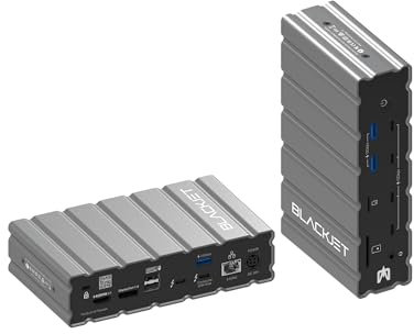 Blackjet RX-4 17 Ports Thunderbolt 4 Dock Hub Station USB-C USB-A RJ45 HDMI DisplayPort Audio, SD, microSD USB4 Windows Laptop MacBook Pro Gamer Space Gray Aluminum