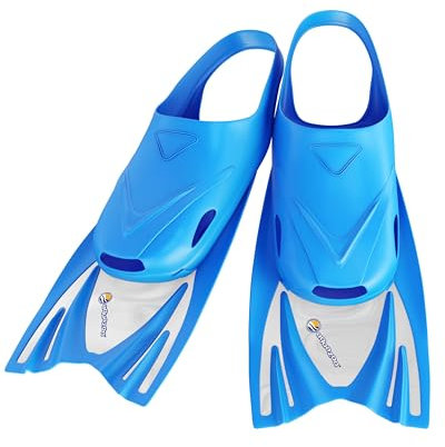 AQUAZON Joy Kinder Schwimmflossen, leicht anzuziehen, superflexibles Material zum Schwimmen und Schnorcheln in trendigen Farben Größen 28 - 35, Farbe:Blue, Größe:25/29