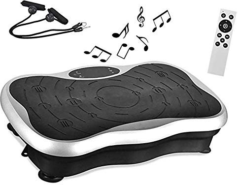Vibrationsträningsmaskin Vibrationskraftplattor Vibrationsplattor med Bluetooth-högtalare 5 programlägen 2 motståndsband Vibrationstränare för viktminskning Kroppstonning