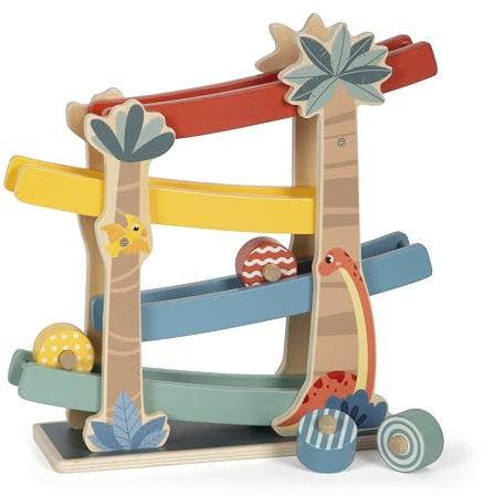 small foot Kugelbahn „Dino“, robuste Kullerbahn aus FSC 100%-zertifiziertem Holz, für Kinder ab 18 Monaten, 12614