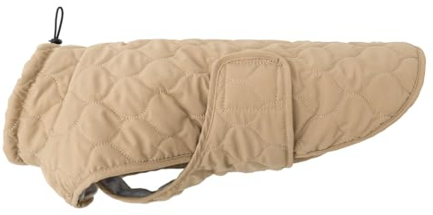 Wanderpfote Hundemantel – Steppjacke Hundejacke Stilvoll und Elegant – Hundemantel Wasserdicht – optimal für kleine und mittelgroße Hunde (Beige, L)