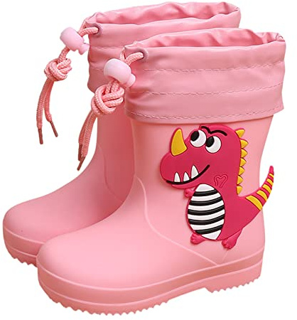 Generico Bottes De Pluie Bébé Antidérapant Confortable Bottes D'eau Filles Filles Unisexe Chaussures De Pluie Imperméable Bottes En Caoutchouc Pvc Léger Durable Chaussures Enfants Et Garçons, rose, 22