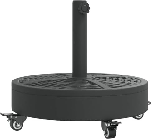 Nqyjm Parasollstativ med hjul för Ø 38/48 mm mast 27 kg rund för balkong terrass trädgård