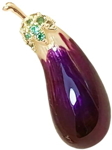 Angoily Spilla Decorativa e Facile da Appuntare in Rame a Forma di Melanzana Fermaglio Elegante per Donna Accessorio per Maglione e Giacca in Occasioni Speciali