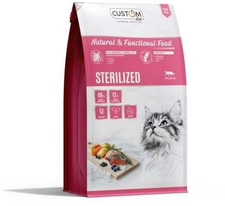 CUSTOM DIET Pienso para Gatos Esterilizados con Salmón y Pollo, 6 Kg, Alto en Proteína, Bajo en Grasa