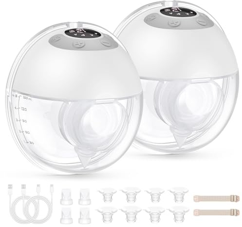 Haokoo K9 Tire Lait Electrique Main Libre – 4 Modes 12 Niveaux (2 Unités) | Avec capuchon anti-poussière, Portable et Anti-Fuite, Aspiration Puissante, Longue Autonomie, Téterelles 17/19/21/24/27 mm