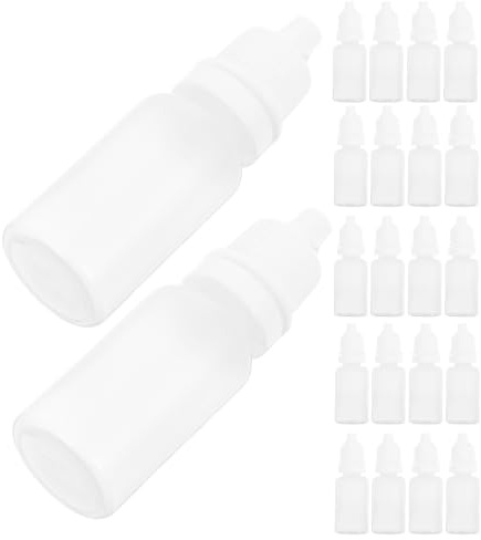 HORIALENCE 100 St Plast Droppflaskor Tömbar Transparent Provbehållare med Vit Kapsyl Klämbar För DIY Kosmetik Eteriska Oljor och Ögondroppar Precisionsdroppar för Vätskedosering