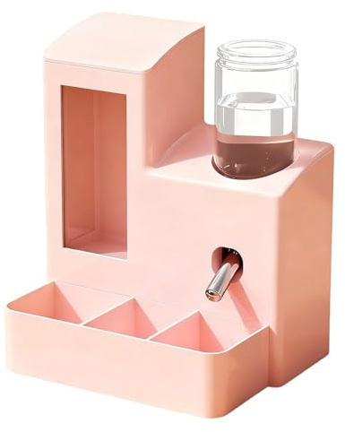 Distributeur d'eau 2 en 1 pour nourriture de porc, anti-fuite, distributeur automatique pour cages à lapins, furets, hamsters, petits animaux, matériau adapté à tous les animaux de compagnie (taille