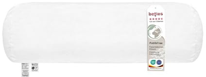 beties - PublikFree - Nackenrolle 15x40 cm – 200 g Faserbällchen – tierfreies Premium Innenkissen Rolle – Baumwoll Inlett waschbar – Nackenstütze & Sofarolle – weich & bauschig