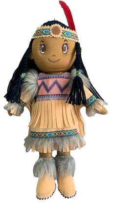 Kinnex Collections 14 Native American Indian Plush Rag Doll - DF14003 (Brown-Nizhoni)