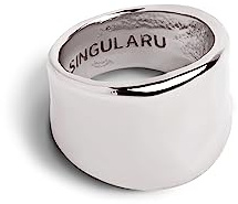 SINGULARU - Anillo My Ocean. Latón con Acabado Baño en Rodio. Joyas para Mujer. Talla 18