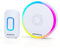 Aigostar Timbre Inalámbrico RGB, timbre inalámbrico exterior impermeable sin pilas, IP55, 5 Niveles de Volumen (0-120dB) y 60 Melodías, Timbre para Ancianos, Casa, Oficina, Blanco