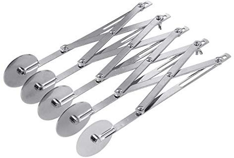 Stytpwra Cortador de Hojaldre de 5 Ruedas Cortador de Pizza Cortadores de Masa de Múltiples Ruedas Rebanadora de Pizza Expandible Rodillo de Corte para Hornear Cuchillo de Repostería