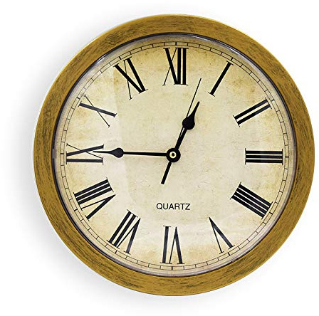 lvifloae väggklocka, dolt kassaskåp, vintagestil, stort förvaringsutrymme, cirkulärt hemfack, lämpligt för förvaring av värdefulla föremål (guld)