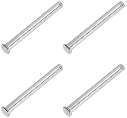 PATIKIL 4 Stück 110mm Lange Steckbolzen 10mm Durch. Flachkopf Edelstahl Bolzen mit Loch 3,2mm Durch. Einlocher Sicherungsbolzen für Industrie Maschinenbau Anhänger Scharnier Möbel, Silber