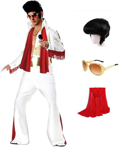 Luming Deguisement Homme Annee 70 Deguisement Adulte Halloween Carnaval Noël Costume