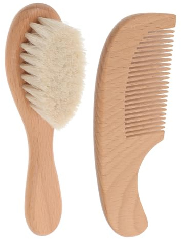 ERINGOGO Ensemble de Brosse Cuir Chevelu de Bébé en Bois Robuste, Brosse Douce pour Bébé Facile à Entretenir, Occasions Spéciales et Baby Showers