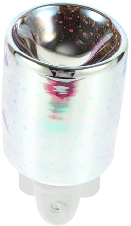 SOLUSTRE Calentador De Velas De Vidrio 3D, Quemador Eléctrico De Cera Aromática, Diseño Colorido, para Hogar y Meditación, Sin Humo, Enchufe Europeo Ac220, Ambiente Relajante