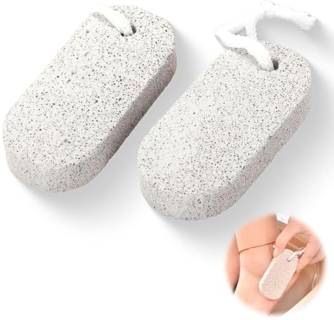 2Pcs Pumice Stone for Feet, Hands, Body, Natural Lava Foot File Pumice Stone, Foot Scrubber for Dead Skin Removal, Pedicure Scrubber for Skin Exfoliation, Smooths Elbows and Knees
