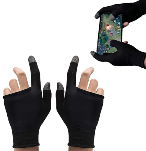 LONSVTTU 2 Dedales Gamer, Guantes de Fibra de Carbono para Videojuegos, Controlador, Móvil, Actividades Recreativas, para Entusiastas del Gaming