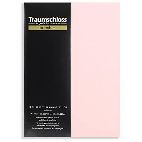 Traumschloss Premium Edel-Jersey Spannbettlaken 140-160x200-220 Puder (rosé)