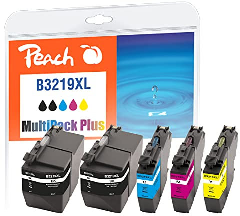 Peach B3217/3219 Spar Pack Plus Druckerpatronen XL (2xBK, C, M, Y) ersetzt Brother LC-3219XL für z.B. Brother MFCJ 5730 DW, Brother MFCJ 5330 DW XL, Brother MFCJ 5330 DW, Brother MFCJ 6930 DW