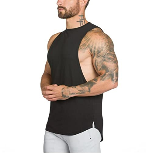 WAZZAP Camiseta Tirantes Hombre Sin Mangas Fitness Deportivo Tank Top Algodón Gimnasio Sport T-Shirt