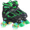 Kids Roller Skates for Boys - Green for Toddler Little Kids Age 4 5 6 7- Adjustable All Light up Wheels Indoor Outdoor Sports Birthday Gift for Son and Grandson
