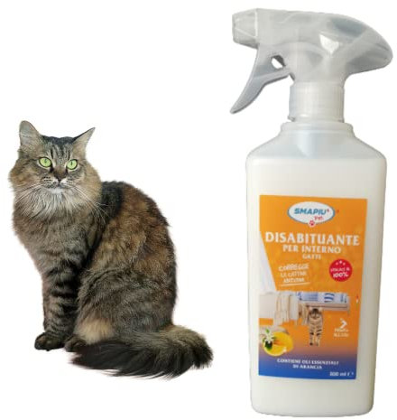 SMAPIU' Disabituante dissuasore Repellente Spray per Gatti da Interno Naturale con Oli di Arancia Anti pipì 500 ml Pronto all'Uso