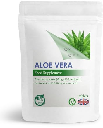 Aloe Vera 10,000mg - 100 Tablets (Vegan) Healthy Hair, Skin and Nails | Colon Cleanse & Digestion Support