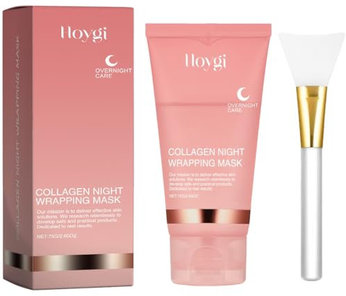 Collagen Night Wrapping Mask,Collagen -Overnight,Collagen - Overnight Wrapping Peel Off Facial,Collagen Peel-Off Mask, für alle Hauttypen (1 Stück)