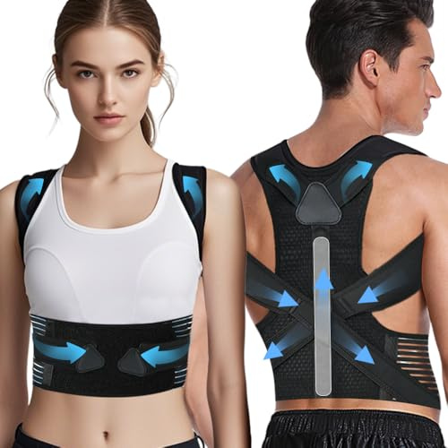 TIEJIANDAN Customizable Comfort Posture Corrector for Women & Men, Upgraded Adjustable Back Brace Gift for Upper & Lower Back Pain Relief, Scoliosis Hunchback Hump Thoracic Corrector PC003