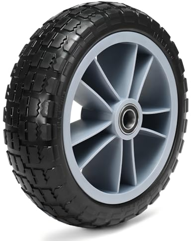 Wakects 10 Inches Puncture Proof Kayak Trolley Tire Wheel, 330lbs Capacity, Heavy Duty Replacement Tire Wheel TPU/Nylon/Metal Replacement for Kayak Canoe Most Trolleys