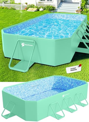 Foldable Pool, Large Non-Inflatable Swimming Pool for Adult Collapsible Pools Hard Plastic Shell, Oversized Thickened,Portable Folding Pools for Backyard 90x50x20-Green