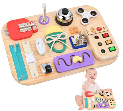 Tablero de Actividades Montessori de Patata - Juguete Sensorial de Madera, Juguete para Desarrollar la Motricidad, Tablero de Actividades para Niños Pequeños - Juguete Educativo Anti-Estrés para Bebés