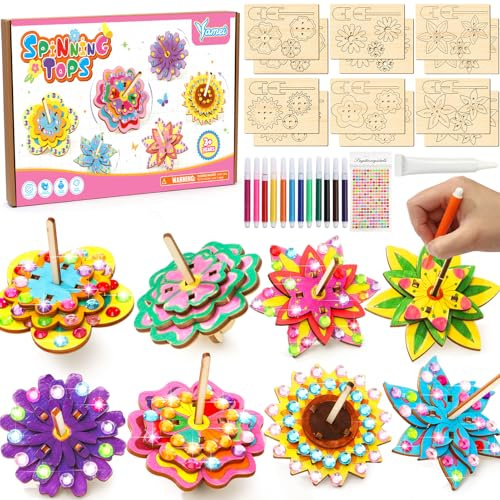 vamei Toupie en Bois Kits de Loisir Creatif Enfant Toupie a Construire