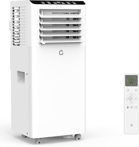 8000 BTU Portable Air Conditioner - 3-in-1 AC Units Fast and Quiet Cooling with Smart Remote Control Sleep Mode Cool/Dry/Fan, 24H Timer for Rooms up to 350 Sq.Ft for Bedroom Kitchen Office