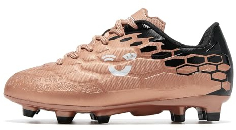 LEOCI Kids Football Shoes for Boys Girls Soccer Cleats Lightweight AG FG for Outdoor Astro Turf Ground Training Softball Shoes for Little Big Kids
