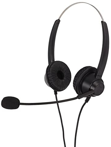 Tomantery Casque de Service Client HD avec Suppression du Bruit Professionnel pour Une Communication Claire, écouteurs de Bureau Confortables pour Centre D'appels, Prise RJ9, Casque Téléphonique
