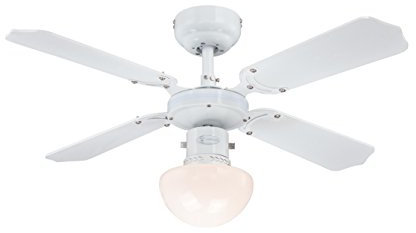 Westinghouse Lighting Portland Ambiance Indoor Ceiling Fan, Metal, e27, 1 W, White Finish with Reversible White/Beech Blades