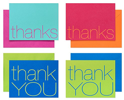 American Greetings Thank You Cards with Envelopes, Bold Multicolored (50-Count)