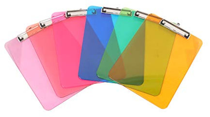 Amazon Basics Klemmbretter, Kunststoff, US-Buchstabenformat, 6 Stück, Mehrfarbig