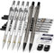 Nicpro 6 Stück Druckbleistifte Set, Mechanische Bleistifte 0,5 mm, 0,7 mm, 0,9 mm, 2mm Fallminenstift mit 12 Dosen Bleistiftminen (2B HB 2H 4B) & 2 Radiergummis Anspitzer Etui für Schreiben, Zeichnen