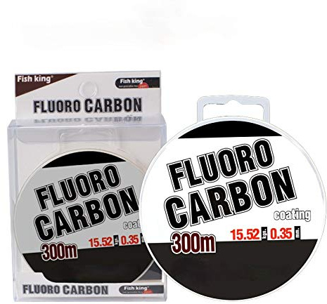 Fil de pêche tressé en nylon transparent avec revêtement en fluorocarbone résistant à l'abrasion, solide, durable, robuste, invisible dans l'eau (13 kg) / 0,30 mm – 300 m